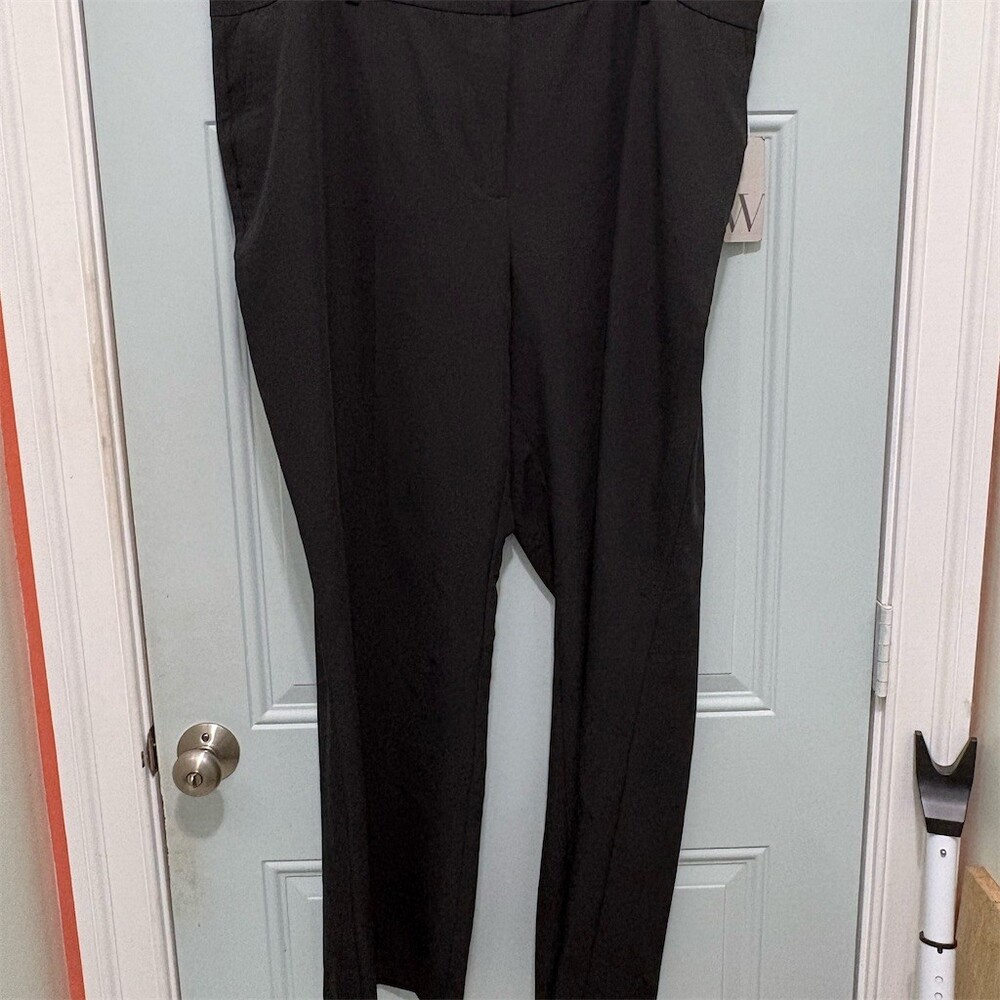 Worthington Dress Pants Womens 20W Black High Rise Straight Leg Workwear